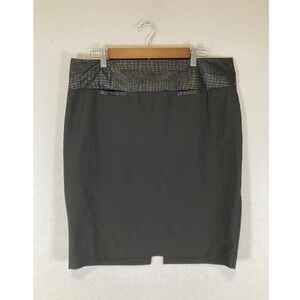 Office Siren Courtenay Women 14 Black Faux Croc Embossed Waist Pencil Skirt